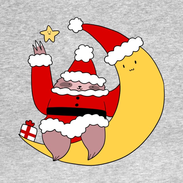 Santa Claus Sloth and Moon by saradaboru